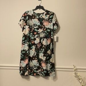 Miss Elaine Blue and Pink A-line Mini Dress